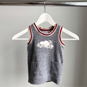 Roots Baby Cooper Cabin Salt and Pepper Sweatshirt Dress M 6/12M 10.25 x 15